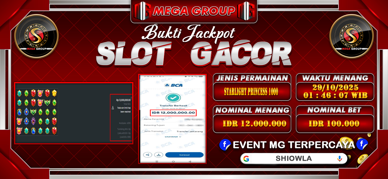 Bukti JP situs Shiowla hari Rabu, 29 Oktober 2025