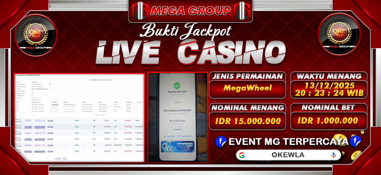 Bukti JP situs Okewla hari Sabtu, 13 Desember 2025