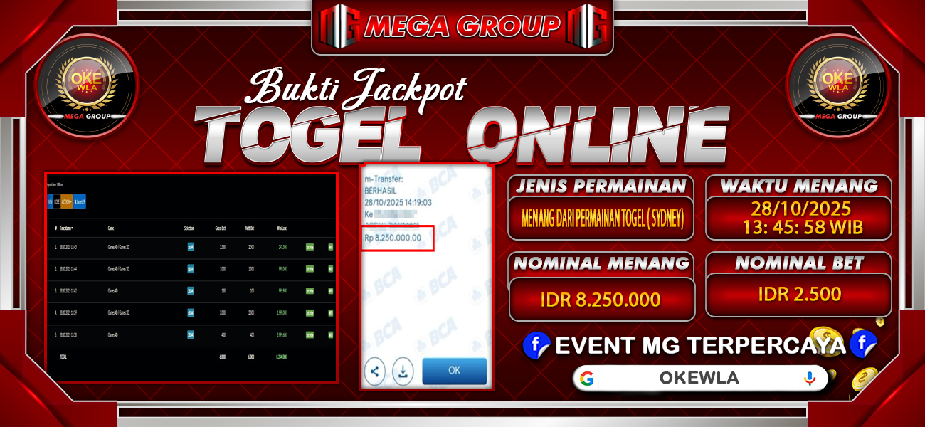 Bukti JP situs Okewla hari Selasa, 28 Oktober 2025