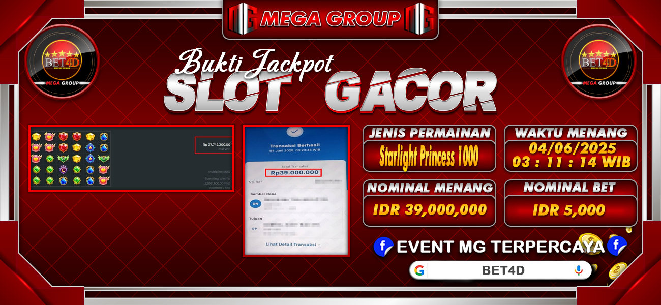 Bukti JP situs Bet4D hari Rabu, 04 Juni 2025