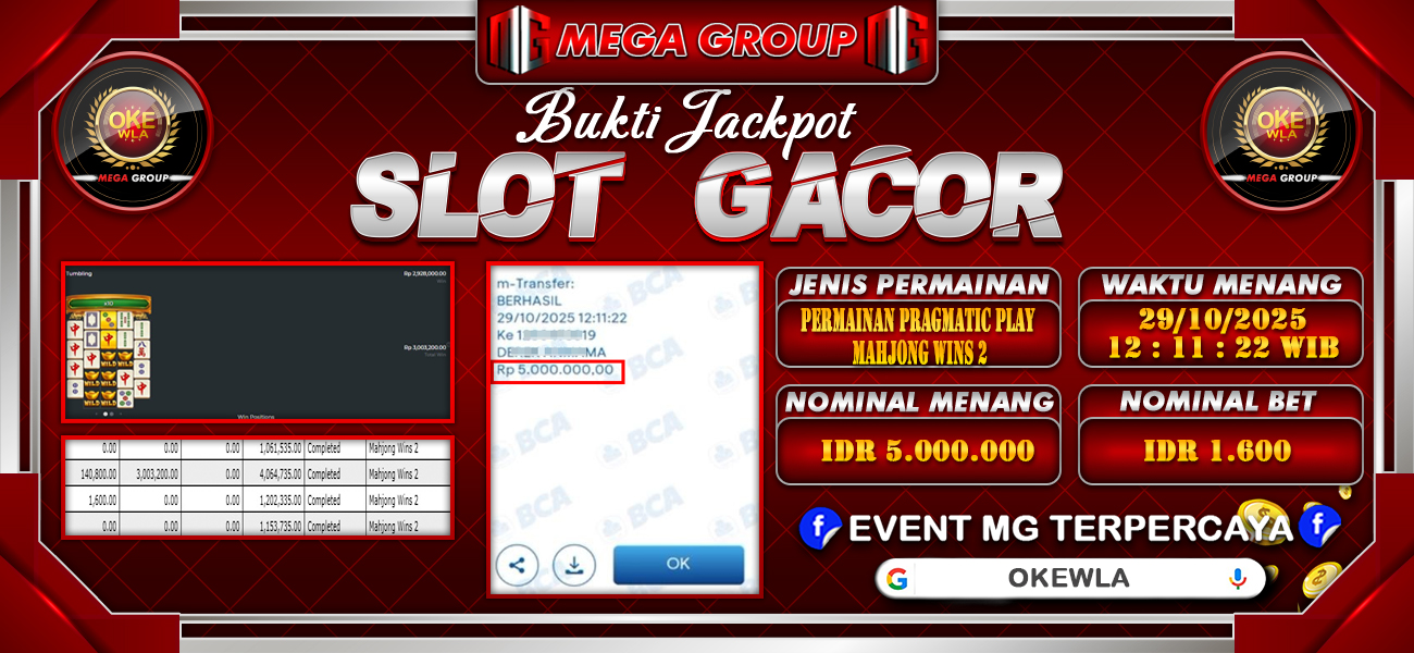 Bukti JP situs Okewla hari Rabu, 29 Oktober 2025