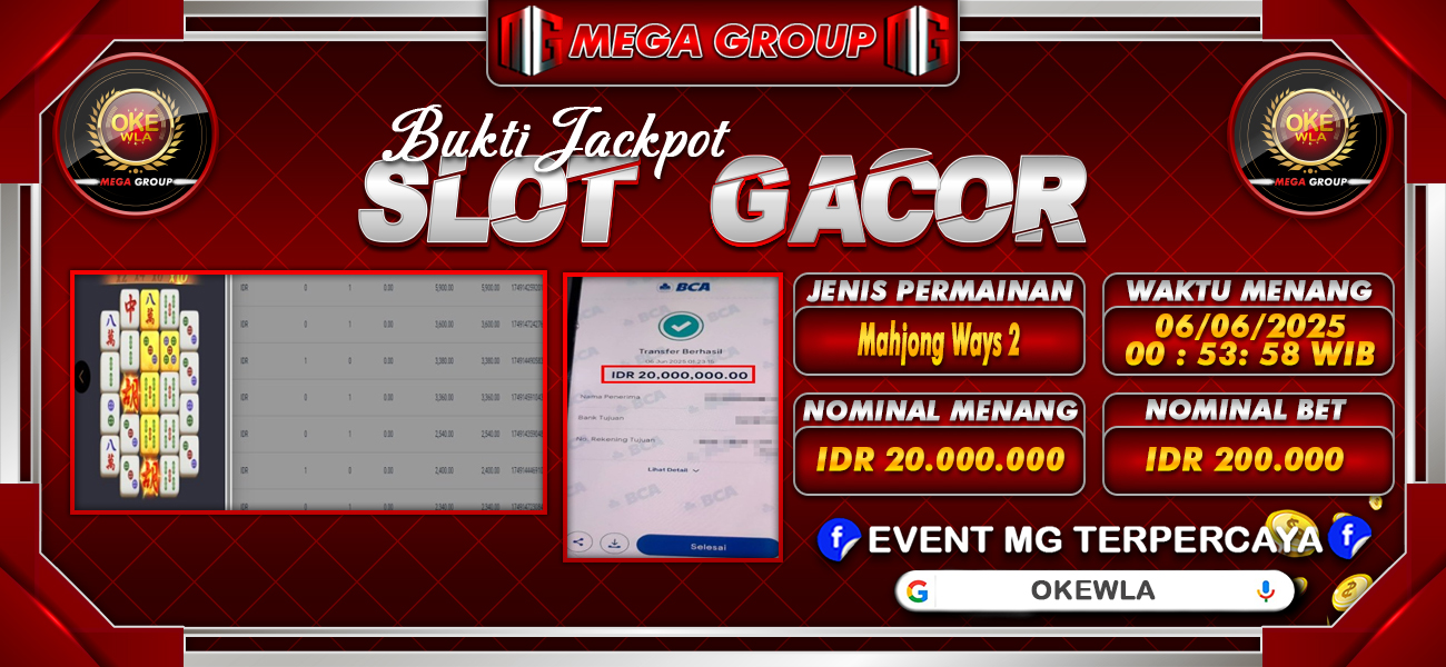 Bukti JP situs Okewla hari Jumat, 06 Juni 2025