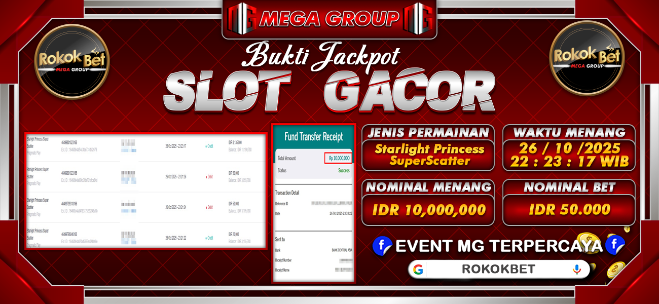 Bukti JP situs Rokokbet hari Minggu, 26 Oktober 2025